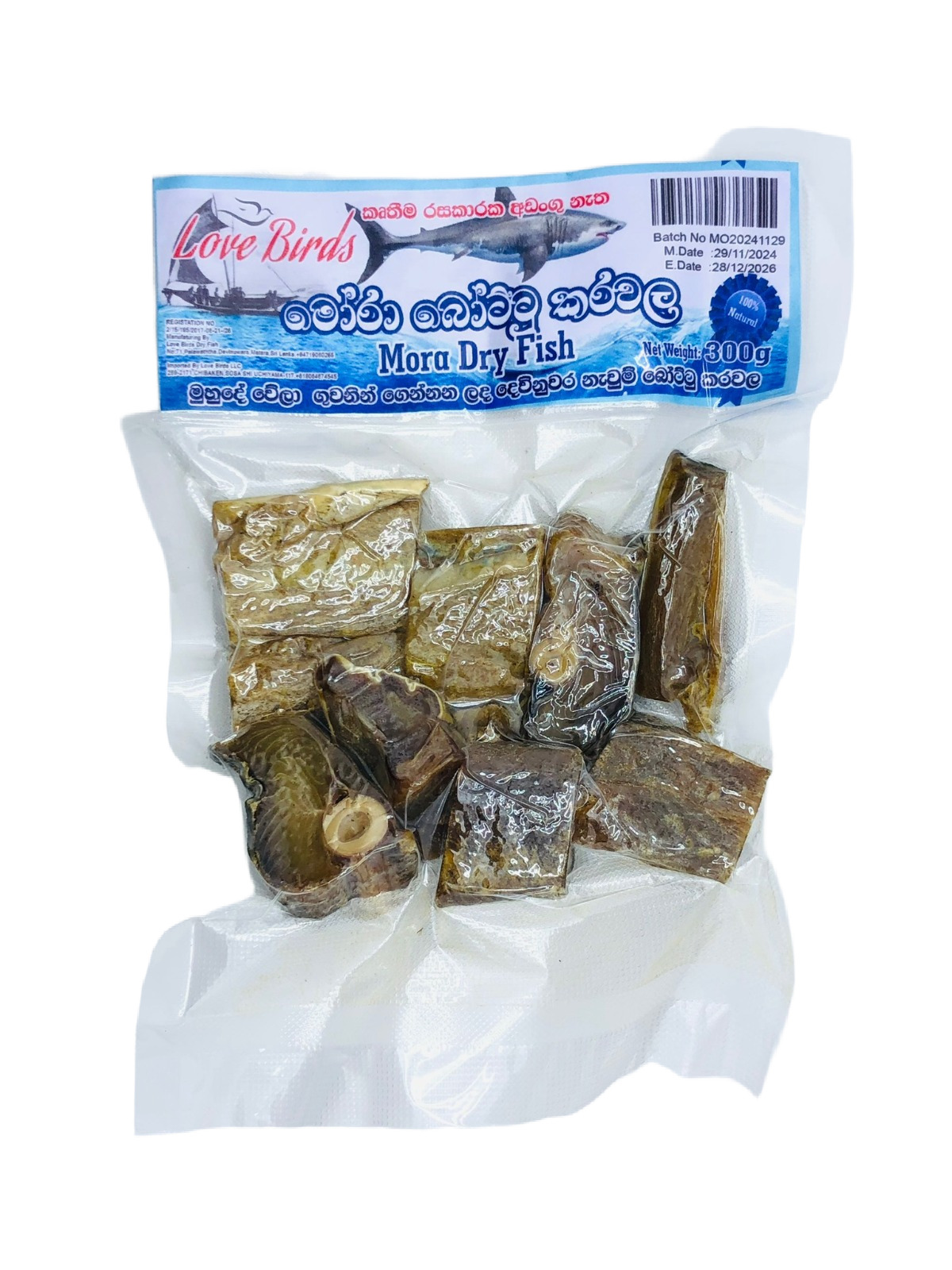 Love Birds Mora Dry Fish 300g